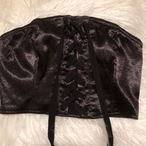 Black silk tube top